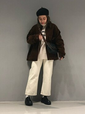 「WC（ダブル シー）のアイテム（デニムパンツ）」を使った、WEGOさん（レディース・155cm）の冬コーディネート