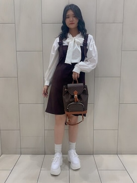 「WEGO（ウィゴー）のアイテム（ジャンパースカート）」を使った、WEGOさん（レディース・158cm）の冬コーディネート