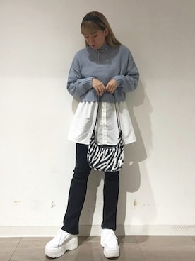 「WEGO（ウィゴー）のアイテム（チュニック）」を使った、WEGOさん（レディース・164cm）の冬コーディネート