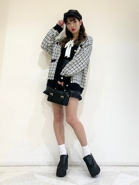 「WC（ダブル シー）のアイテム（カーディガン/ボレロ）」を使った、WEGOさん（レディース・161cm）の冬コーディネート