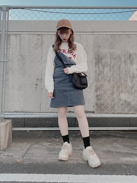 「carhartt」｜「アイテム（ワンピース/ドレス）」を使った、WEGOさん（レディース・150cm）の冬コーディネート