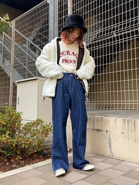 「WEGO（ウィゴー）のアイテム（その他アウター）」を使った、WEGOさん（レディース・157cm）の冬コーディネート