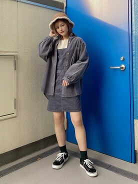 「WEGO（ウィゴー）のアイテム（ジャンパースカート）」を使った、WEGOさん（レディース・163cm）の冬コーディネート