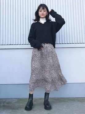 「WC（ダブル シー）のアイテム（ニット/セーター）」を使った、WEGOさん（レディース・160cm）の冬コーディネート