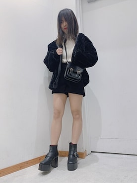 「ファーアウター」｜「アイテム（ブルゾン）」を使った、WEGOさん（レディース・150cm）の冬コーディネート