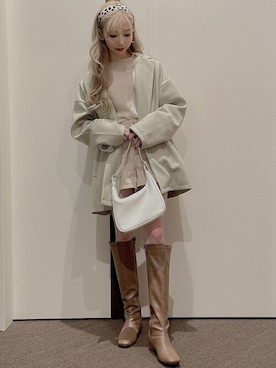 「WEGO（ウィゴー）のWEGO/ワイドカチューシャ（カチューシャ）」を使った、WEGOさん（レディース・154cm）の冬コーディネート