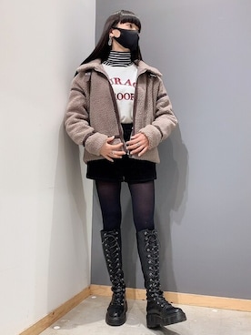 「WEGO（ウィゴー）のアイテム（その他アウター）」を使った、WEGOさん（レディース・160cm）の冬コーディネート