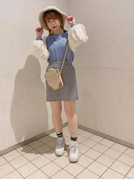 「WEGO（ウィゴー）のWEGO/リバーシブルファーボアバケットハット（ハット）」を使った、WEGOさん（レディース・154cm）の冬コーディネート