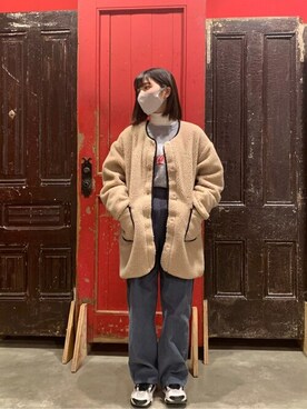 「WEGO（ウィゴー）のアイテム（ノーカラージャケット）」を使った、WEGOさん（レディース・156cm）の冬コーディネート