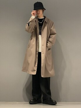 「WEGO（ウィゴー）のアイテム（ステンカラーコート）」を使った、WEGOさん（メンズ・174cm）の冬コーディネート