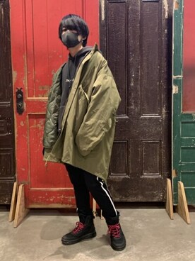 「WEGO（ウィゴー）のアイテム（ミリタリージャケット）」を使った、WEGOさん（メンズ・167cm）の冬コーディネート