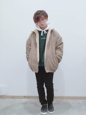 「WEGO（ウィゴー）のアイテム（その他アウター）」を使った、WEGOさん（メンズ・163cm）の冬コーディネート