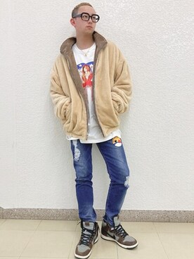 「WEGO（ウィゴー）のアイテム（その他アウター）」を使った、WEGOさん（メンズ・170cm）の冬コーディネート
