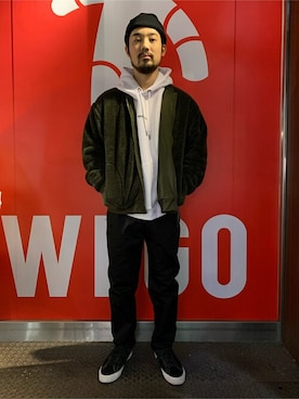 「WEGO（ウィゴー）のアイテム（MA-1）」を使った、WEGOさん（メンズ・176cm）の冬コーディネート