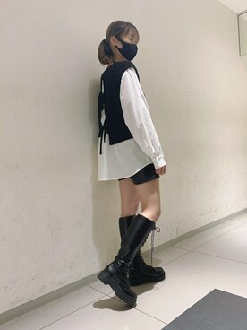 「フェイクレザー」｜WEGOさん（レディース・163cm）の冬コーディネート