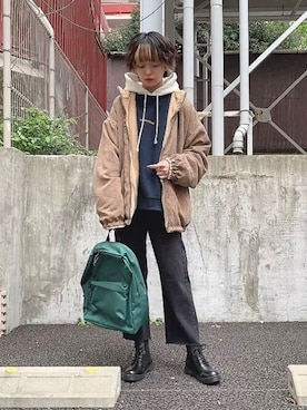 「WEGO（ウィゴー）のアイテム（その他アウター）」を使った、WEGOさん（レディース・170cm）の冬コーディネート