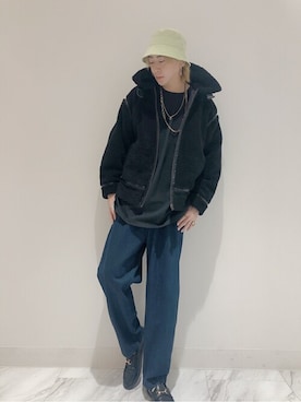「WEGO（ウィゴー）のアイテム（ムートンコート）」を使った、WEGOさん（メンズ・178cm）の冬コーディネート