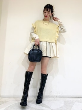 「WC（ダブル シー）のアイテム（ブーツ）」を使った、WEGOさん（レディース・161cm）の冬コーディネート