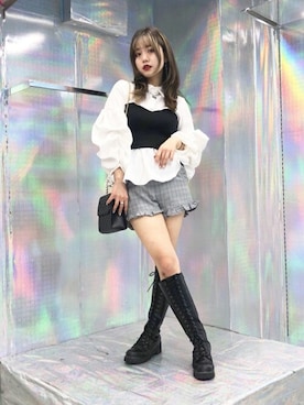 「WC（ダブル シー）のアイテム（ブーツ）」を使った、WEGOさん（レディース・158cm）の冬コーディネート