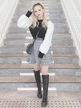 「WEGO（ウィゴー）のWEGO/ワイドカチューシャ（カチューシャ）」を使った、WEGOさん（レディース・156cm）の冬コーディネート