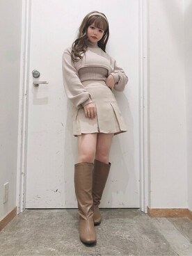 「WEGO（ウィゴー）のWEGO/ワイドカチューシャ（カチューシャ）」を使った、WEGOさん（レディース・148cm）の冬コーディネート