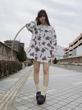 「アイテム（付け襟）」を使った、WEGOさん（レディース・161cm）の冬コーディネート