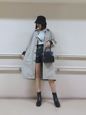 「WEGO（ウィゴー）のアイテム（ステンカラーコート）」を使った、WEGOさん（レディース・164cm）の冬コーディネート