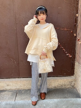 「アイテム（カチューシャ）」を使った、WEGOさん（レディース・150cm）の冬コーディネート