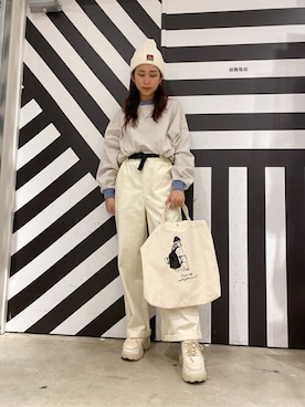 「BEN DAVIS（ベンデイビス）のアイテム（帽子）」を使った、WEGOさん（レディース・158cm）の冬コーディネート