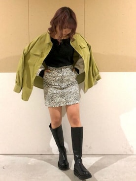 「デザイントップス」｜「アイテム（ブルゾン）」を使った、WEGOさん（レディース・158cm）の春コーディネート