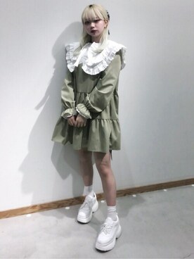 「ミニワンピ」｜WEGOさん（レディース・154cm）の春コーディネート