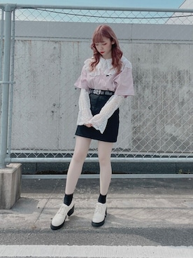 「WEGO（ウィゴー）のWEGO/ハトメベルト（ベルト）」を使った、WEGOさん（レディース・150cm）の春コーディネート