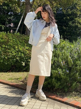 「春めきシューズ」｜「アイテム（ブルゾン）」を使った、WEGOさん（レディース・164cm）の春コーディネート