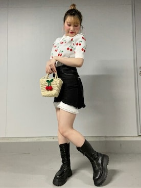 「WC（ダブル シー）のアイテム（ニット/セーター）」を使った、WEGOさん（レディース・158cm）の春コーディネート