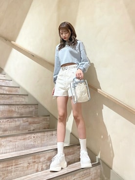 「WEGO（ウィゴー）のWEGO/ハトメベルト（ベルト）」を使った、WEGOさん（レディース・160cm）の春コーディネート