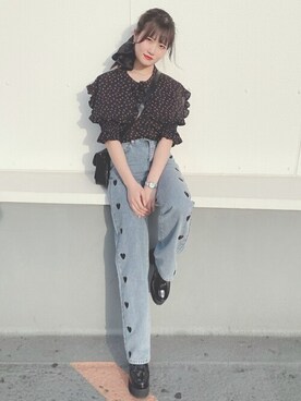 「WC（ダブル シー）のアイテム（デニムパンツ）」を使った、WEGOさん（レディース・160cm）の春コーディネート