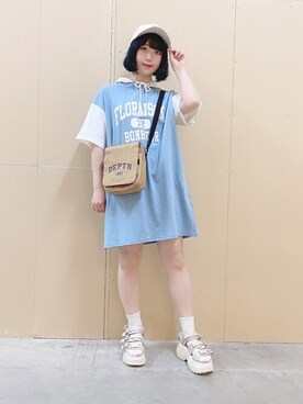 「ミニワンピ」｜WEGOさん（レディース・155cm）の春コーディネート