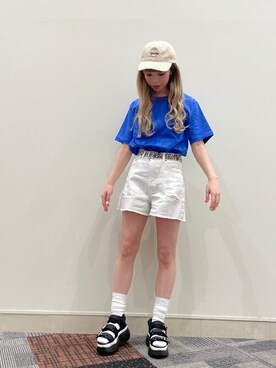 「WEGO（ウィゴー）のWEGO/ハトメベルト（ベルト）」を使った、WEGOさん（レディース・159cm）の春コーディネート