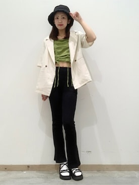 「カラージャケット」｜「アイテム（スラックス）」を使った、WEGOさん（レディース・164cm）の春コーディネート