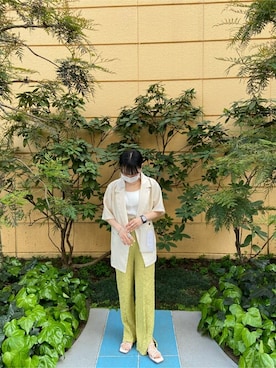 「カラージャケット」｜「アイテム（スラックス）」を使った、WEGOさん（レディース・156cm）の春コーディネート