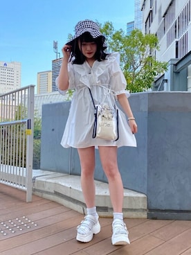 「WEGO（ウィゴー）のアイテム（チュニック）」を使った、WEGOさん（レディース・147cm）の春コーディネート