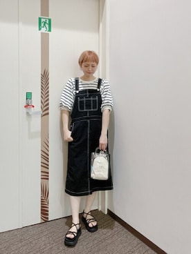 「WEGO（ウィゴー）のアイテム（ジャンパースカート）」を使った、WEGOさん（レディース・153cm）の春コーディネート