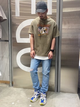 「WEGO（ウィゴー）のアイテム（キャップ）」を使った、WEGOさん（メンズ・170cm）の春コーディネート