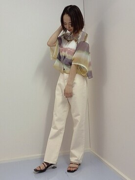 「WEGO（ウィゴー）のWEGO/ハトメベルト（ベルト）」を使った、WEGOさん（レディース・155cm）の春コーディネート