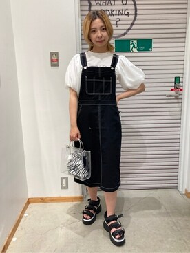 「WEGO（ウィゴー）のアイテム（ジャンパースカート）」を使った、WEGOさん（レディース・160cm）の春コーディネート