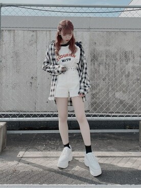 「WEGO（ウィゴー）のWEGO/ハトメベルト（ベルト）」を使った、WEGOさん（レディース・150cm）の春コーディネート