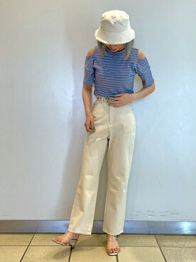 「WEGO（ウィゴー）のWEGO/ハトメベルト（ベルト）」を使った、WEGOさん（レディース・166cm）の春コーディネート