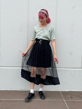 「WEGO（ウィゴー）のWEGO/ワイドカチューシャ（カチューシャ）」を使った、WEGOさん（レディース・163cm）の春コーディネート