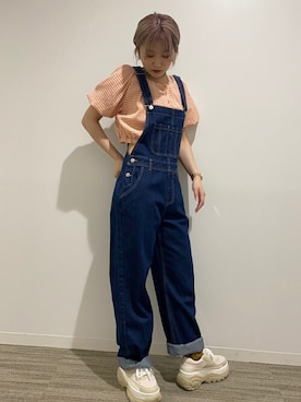 「WEGO（ウィゴー）のアイテム（オールインワン・サロペット）」を使った、WEGOさん（レディース・154cm）の春コーディネート