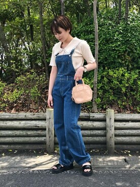 「WEGO（ウィゴー）のアイテム（オールインワン・サロペット）」を使った、WEGOさん（レディース・156cm）の春コーディネート